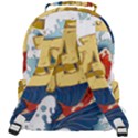 Wave Fish Koi Splash Character Rounded Multi Pocket Backpack View3