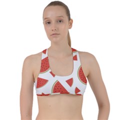 Watermelons Fruits Tropical Fruits Criss Cross Racerback Sports Bra by Amaryn4rt