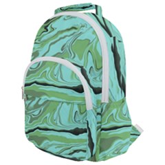 Waves Marbled Abstract Background Rounded Multi Pocket Backpack by Amaryn4rt