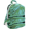 Waves Marbled Abstract Background Zip Up Backpack View2