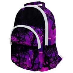 Tree Men Space Universe Surreal Rounded Multi Pocket Backpack by Amaryn4rt