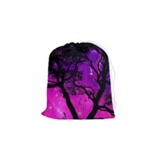 Tree Men Space Universe Surreal Drawstring Pouch (small) by Amaryn4rt