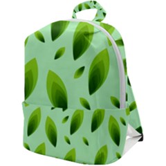 Background Pattern Leaves Nature Zip Up Backpack by Amaryn4rt