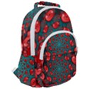 Fractal Red Spiral Abstract Art Rounded Multi Pocket Backpack View2