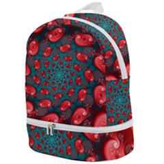 Fractal Red Spiral Abstract Art Zip Bottom Backpack by Amaryn4rt