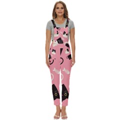 Cat Pattern Backgroundpet Women s Pinafore Overalls Jumpsuit by Amaryn4rt