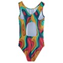 Paper Cut Abstract Pattern Kids  Cut-Out Back One Piece Swimsuit View2