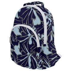 Floral Print Art Pattern Design Rounded Multi Pocket Backpack by Amaryn4rt