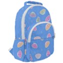 Seashell Clam Pattern Art Design Rounded Multi Pocket Backpack View2