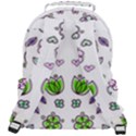 Floral Art Design Pattern Drawing Rounded Multi Pocket Backpack View3