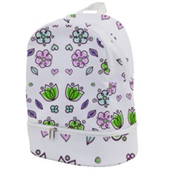 Floral Art Design Pattern Drawing Zip Bottom Backpack by Amaryn4rt