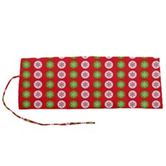 Festive Pattern Christmas Holiday Roll Up Canvas Pencil Holder (s) by Amaryn4rt