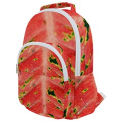 Aglonema Leaf Plant Pattern Flora Rounded Multi Pocket Backpack by Amaryn4rt