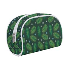 Leaves Snowflake Pattern Holiday Make Up Case (small) by Amaryn4rt