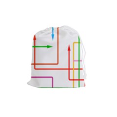 Arrows Direction Productionplanning Drawstring Pouch (medium) by Wegoenart