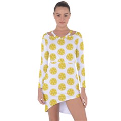Fruit Food Juicy Organic Yellow Asymmetric Cut-out Shift Dress by Wegoenart