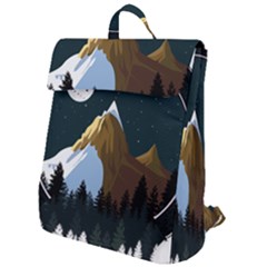 Mountains Forest Moon Stars View Flap Top Backpack by Wegoenart