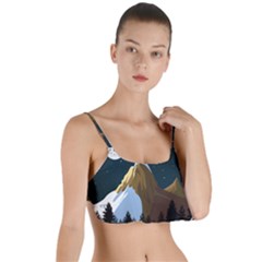 Mountains Forest Moon Stars View Layered Top Bikini Top  by Wegoenart