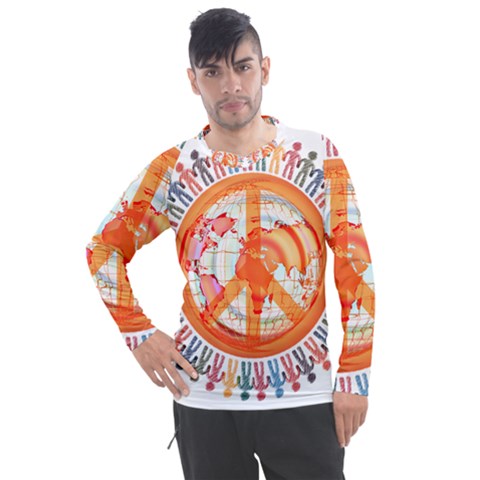 Illustrations People Peacemankindsilhouettes Men s Pique Long Sleeve Tee by Wegoenart
