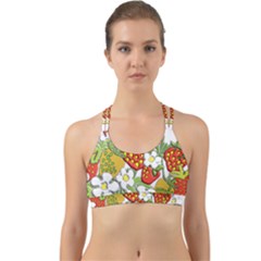 Strawberries Berry Strawberry Leaves Back Web Sports Bra by Wegoenart