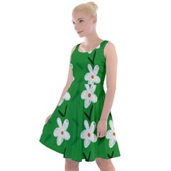Flowers Art Pattern Floral Knee Length Skater Dress by artworkshop