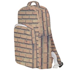 Bricks Wall Red  Double Compartment Backpack by artworkshop