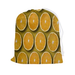 Orange Slices Cross Sections Pattern Drawstring Pouch (2xl) by artworkshop
