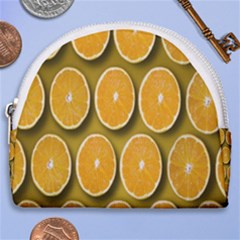 Orange Slices Cross Sections Pattern Horseshoe Style Canvas Pouch by artworkshop