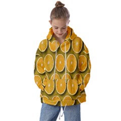 Orange Slices Cross Sections Pattern Kids  Oversized Hoodie by artworkshop