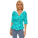 Flower Texture Textile Lightweight Drawstring Hooded Top View1