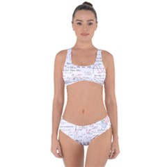 Math Formula Pattern Criss Cross Bikini Set by Wegoenart