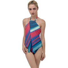 Illustration Background Abstract Pattern Texture Go With The Flow One Piece Swimsuit by Wegoenart