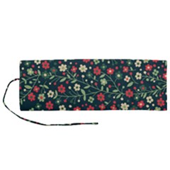 Flowering-branches-seamless-pattern Roll Up Canvas Pencil Holder (m) by Zezheshop