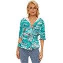 Sea waves seamless pattern Lightweight Drawstring Hooded Top View1