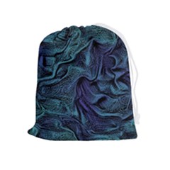 Abstract Waves Background Texture Wave Drawstring Pouch (xl) by Wegoenart