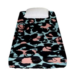 Blue And Pink Jaguar Dots Leopard Black And White Leopard Print Jaguar Dots Fitted Sheet (single Size) by ConteMonfrey