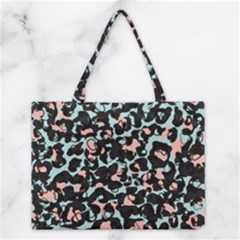 Blue And Pink Jaguar Dots Leopard Black And White Leopard Print Jaguar Dots Medium Tote Bag by ConteMonfrey