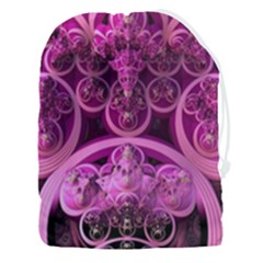 Fractal-math-geometry-visualization Pink Drawstring Pouch (3xl) by Pakrebo