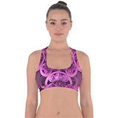 Fractal-math-geometry-visualization Pink Cross Back Hipster Bikini Top  by Pakrebo