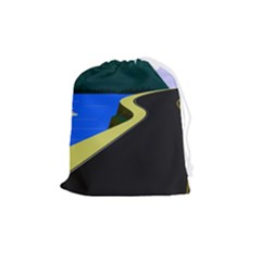 Air Pollution Retro Vintage Drawstring Pouch (medium) by Wegoenart