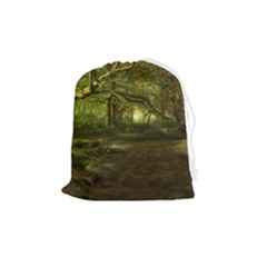 Nature Greenforest Trees Tree Landscape Drawstring Pouch (medium) by Wegoenart
