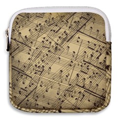 Vintage Background Music Nuts Sheet Music Mini Square Pouch by Wegoenart