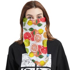 Citrus Fruit Seamless Pattern Face Covering Bandana (triangle) by Wegoenart