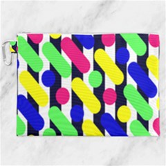 Illustration Geometric Form Circle Line Pattern Canvas Cosmetic Bag (xxl) by Wegoenart