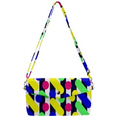 Illustration Geometric Form Circle Line Pattern Removable Strap Clutch Bag by Wegoenart
