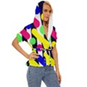 Illustration Geometric Form Circle Line Pattern Lightweight Drawstring Hooded Top View3