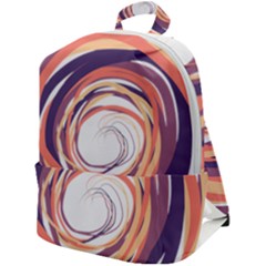 Illustration Colorful Yellow Purple Orange Zip Up Backpack by Wegoenart