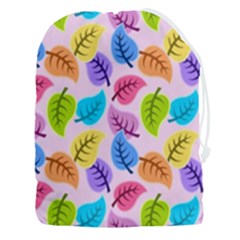 Pattern Illustration Background Abstract Leaves To Dye Drawstring Pouch (3xl) by Wegoenart