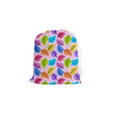 Pattern Illustration Background Abstract Leaves To Dye Drawstring Pouch (small) by Wegoenart