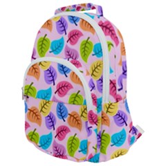 Pattern Illustration Background Abstract Leaves To Dye Rounded Multi Pocket Backpack by Wegoenart